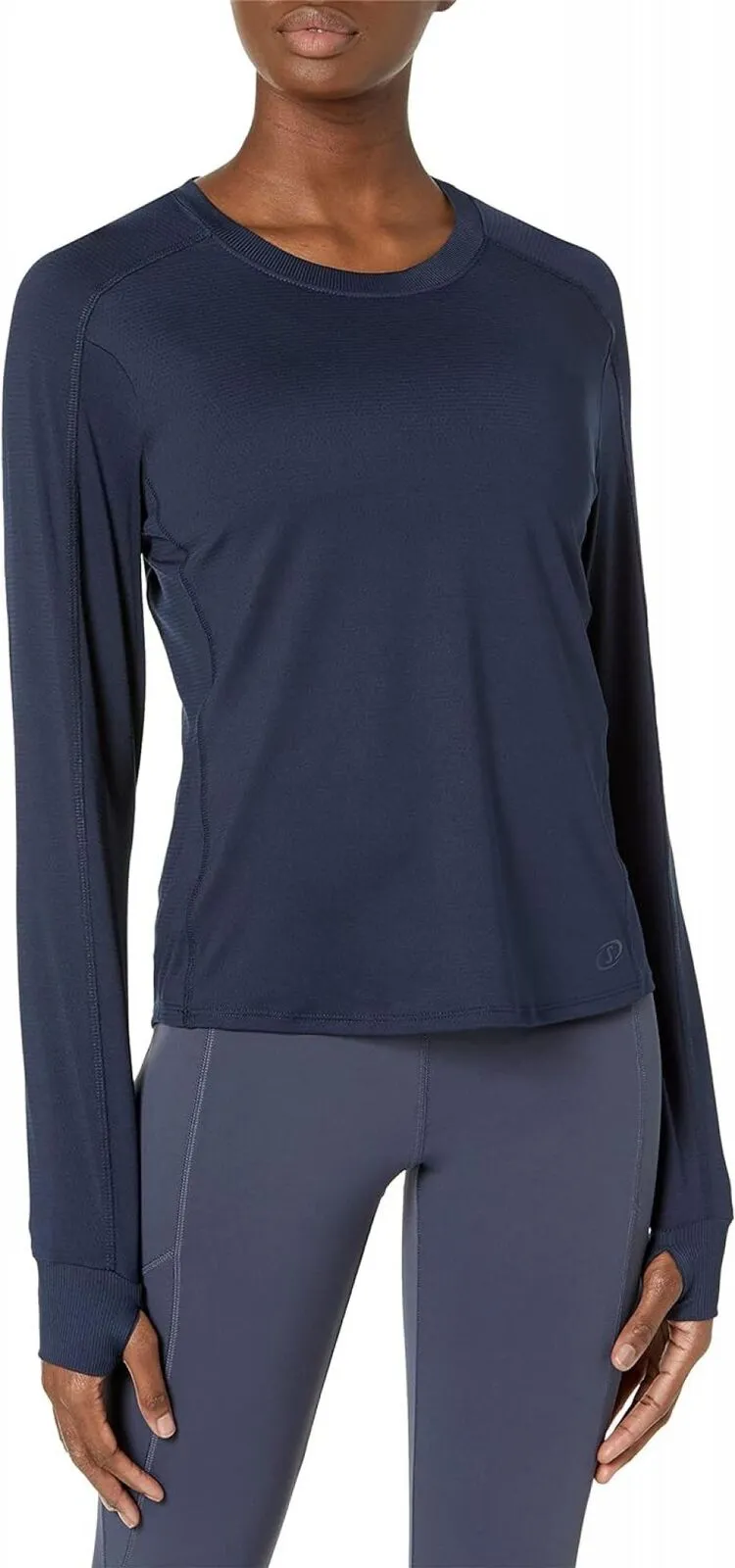 Spalding Plus Size Active Fitted Long Sleeve Sport Shirt Navy Blazer Blue 1X