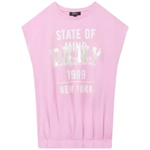 SS22 DKNY Girls Pink State Of Mind Dress