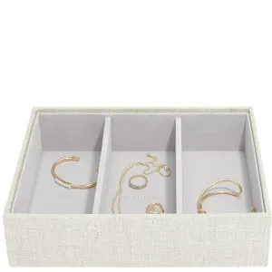 Stackers Classic Jewellery Box (Watch & Accessory Layer) - Linen Oatmeal