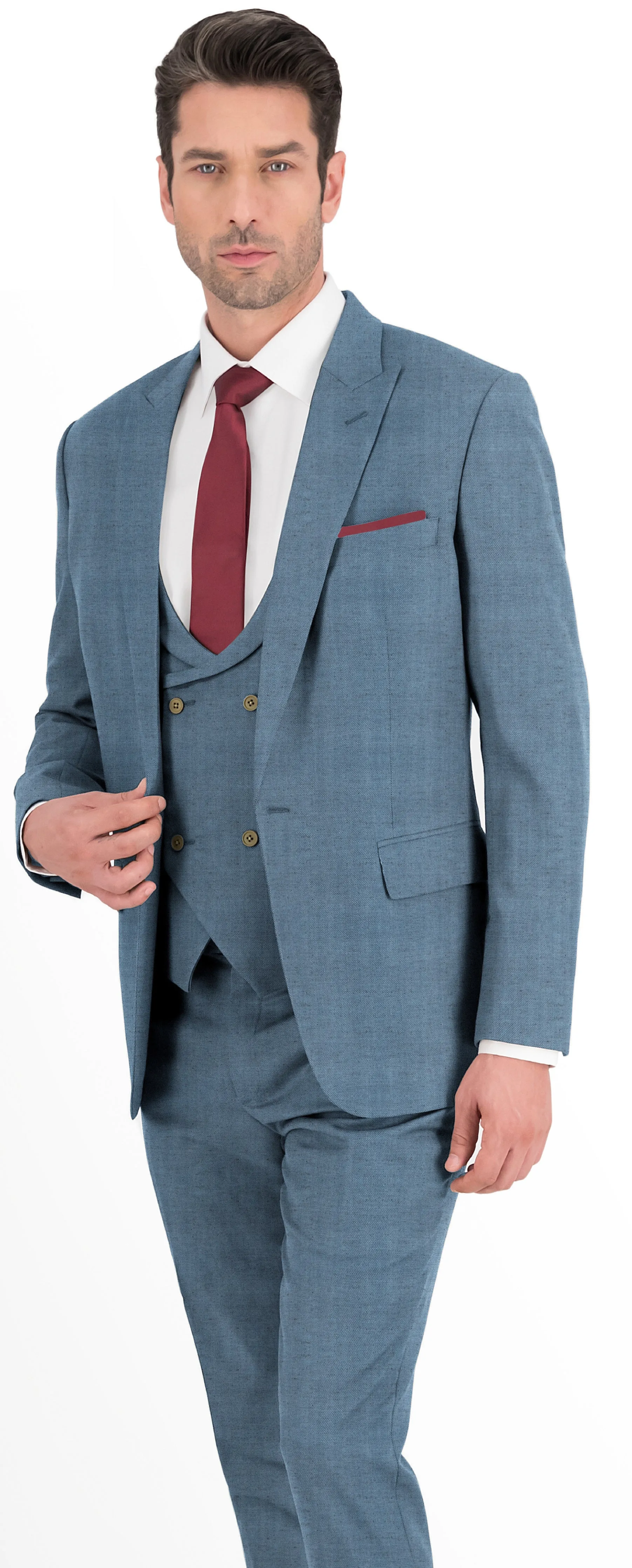 Steel Blue Black Plain Jacket