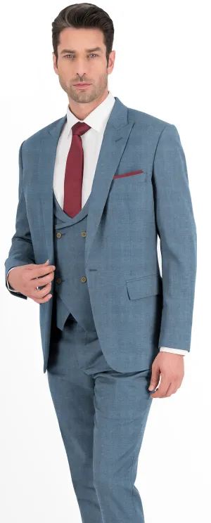 Steel Blue Black Plain Jacket
