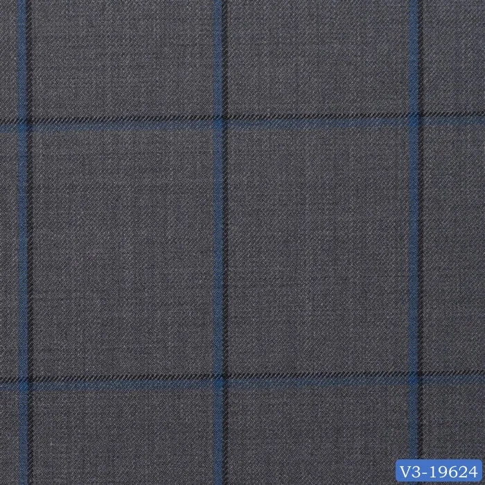 Steel Grey with Blue Windowpane Suit