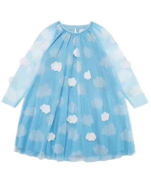 Stella McCartney Kids Clouds Appliqué Tulle Dress