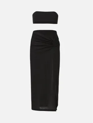 Strapless Linen Suit - Black