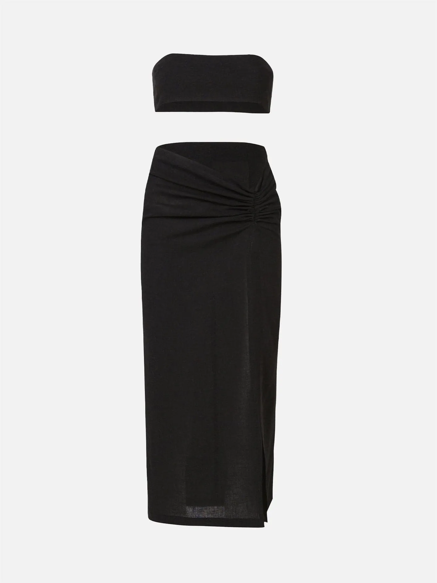 Strapless Linen Suit - Black