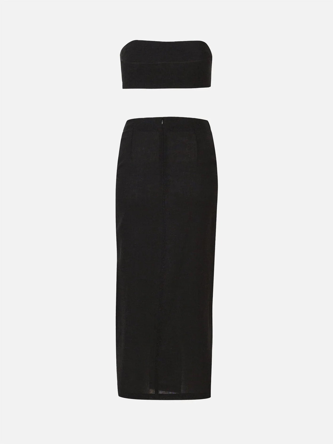 Strapless Linen Suit - Black