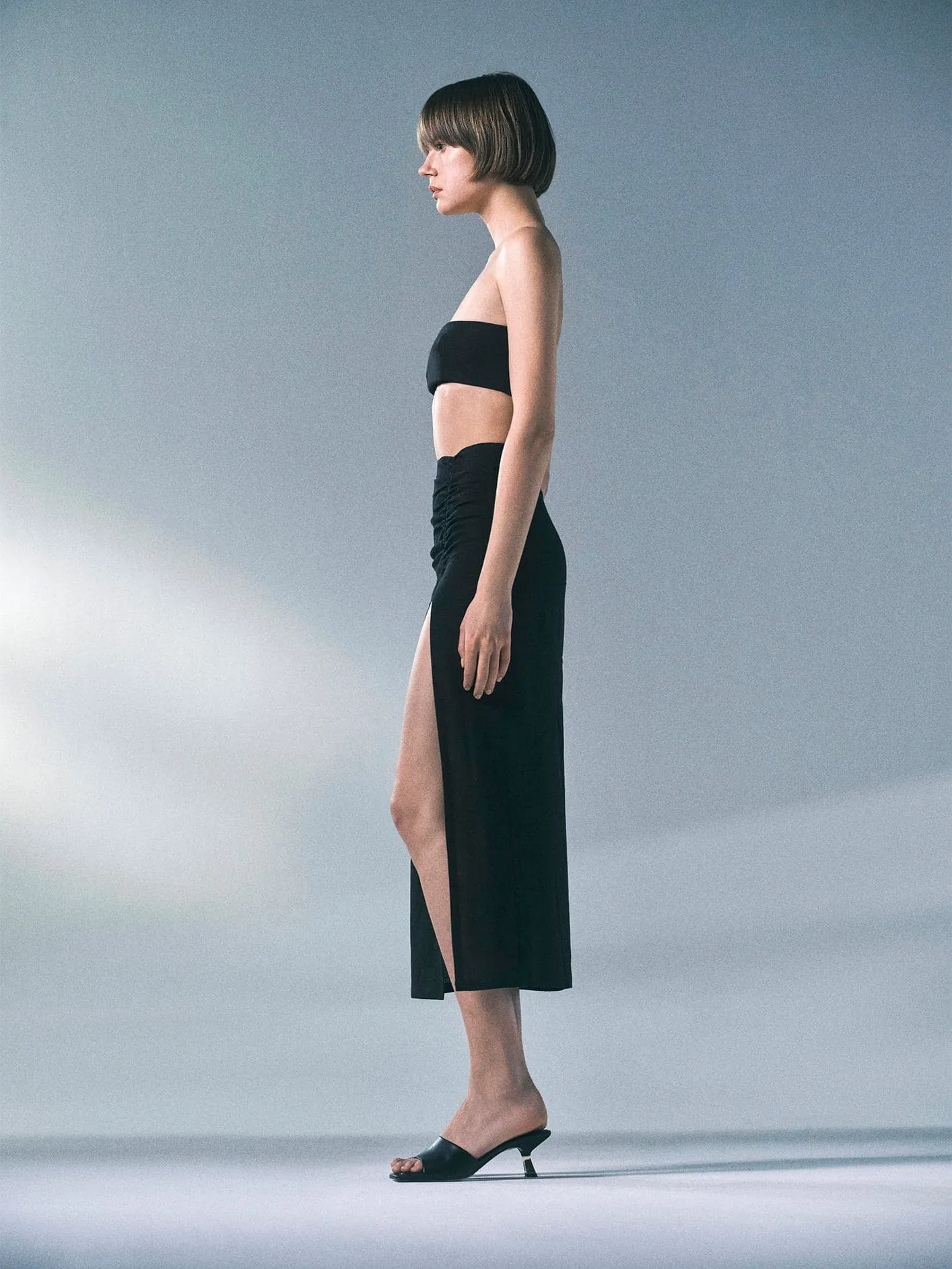 Strapless Linen Suit - Black