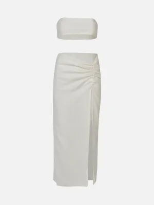 Strapless Linen Suit - White