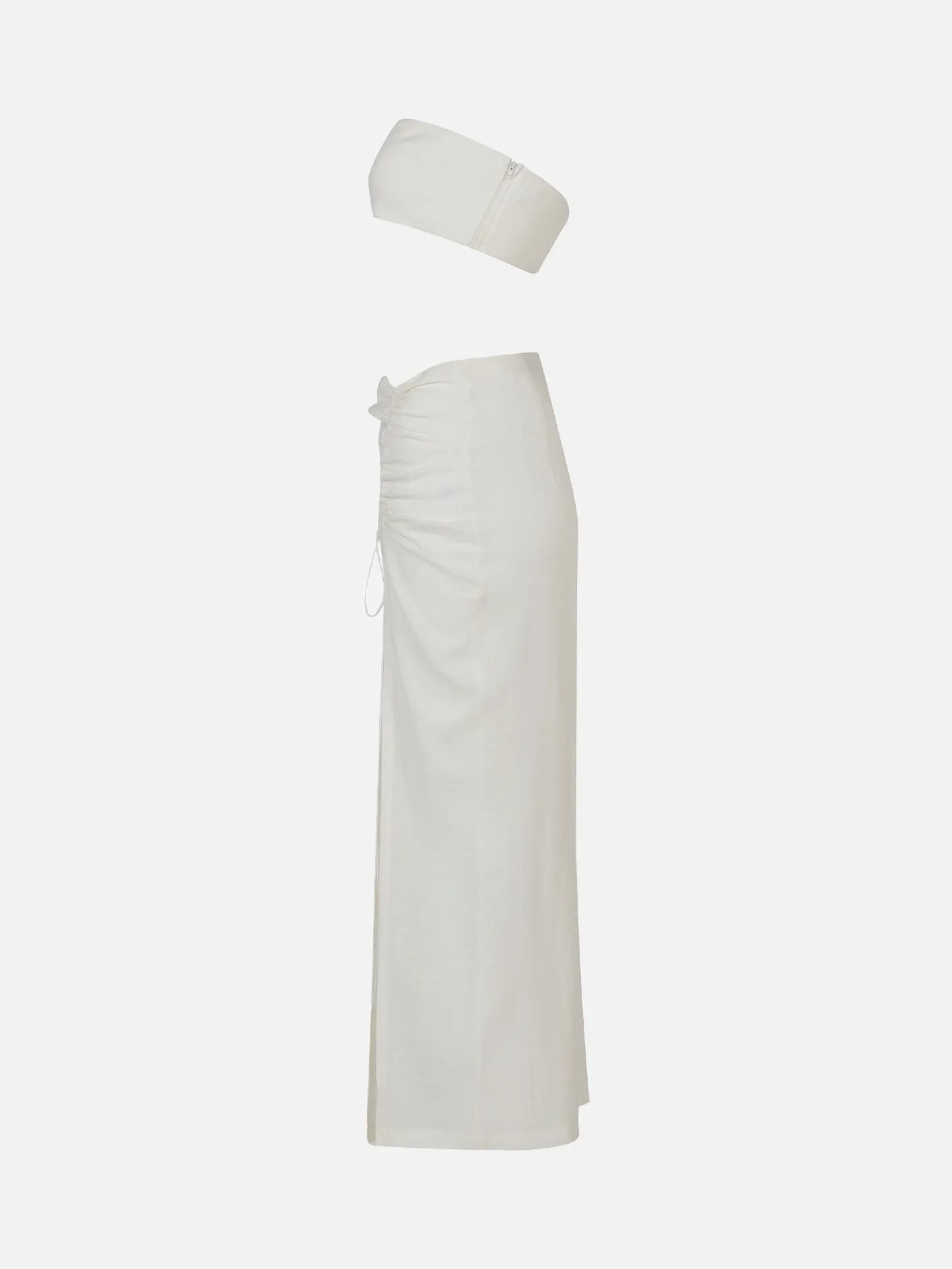 Strapless Linen Suit - White