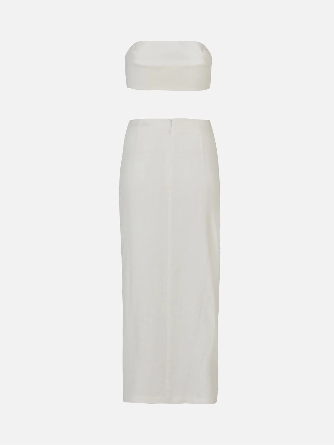 Strapless Linen Suit - White
