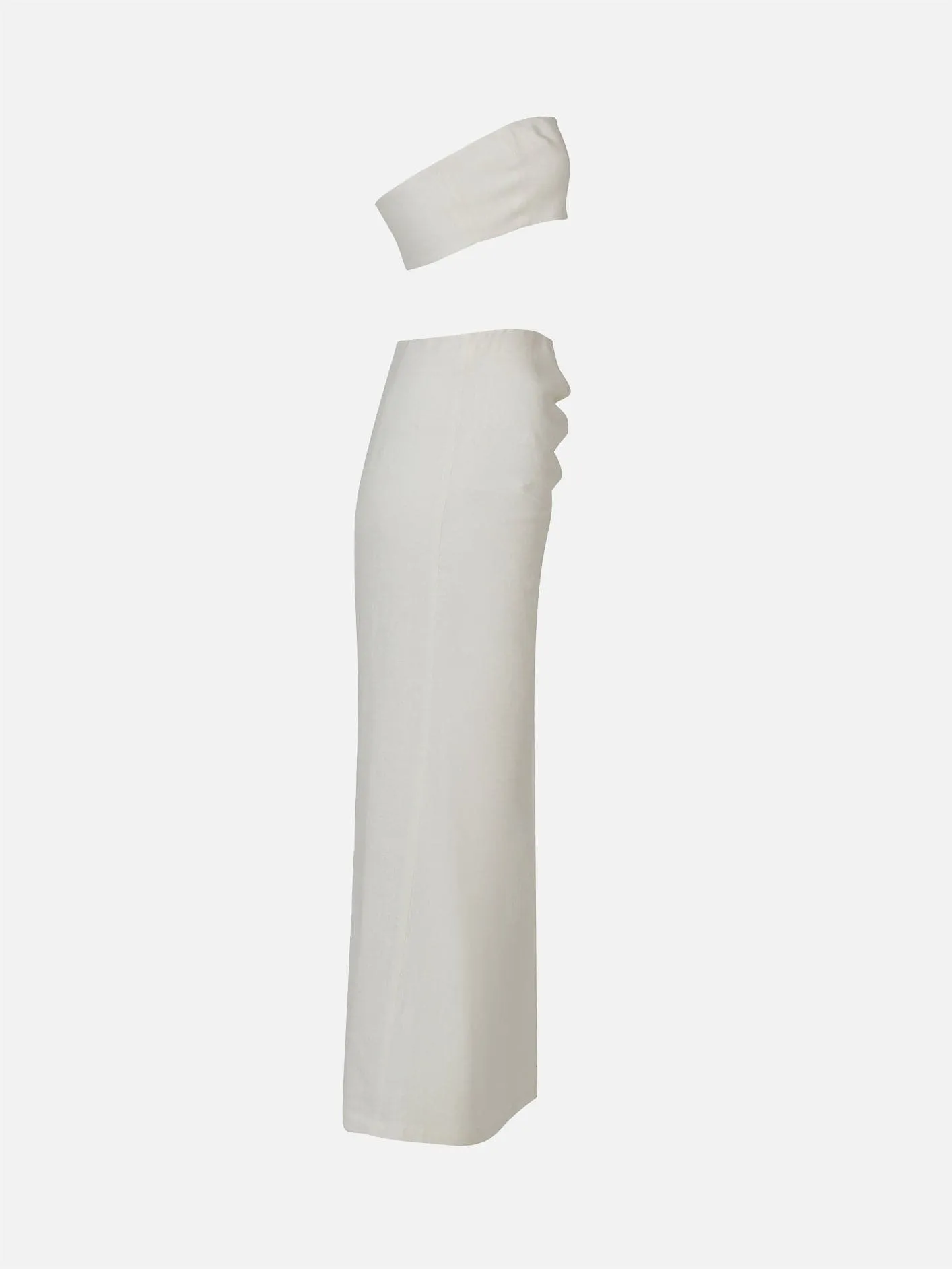 Strapless Linen Suit - White