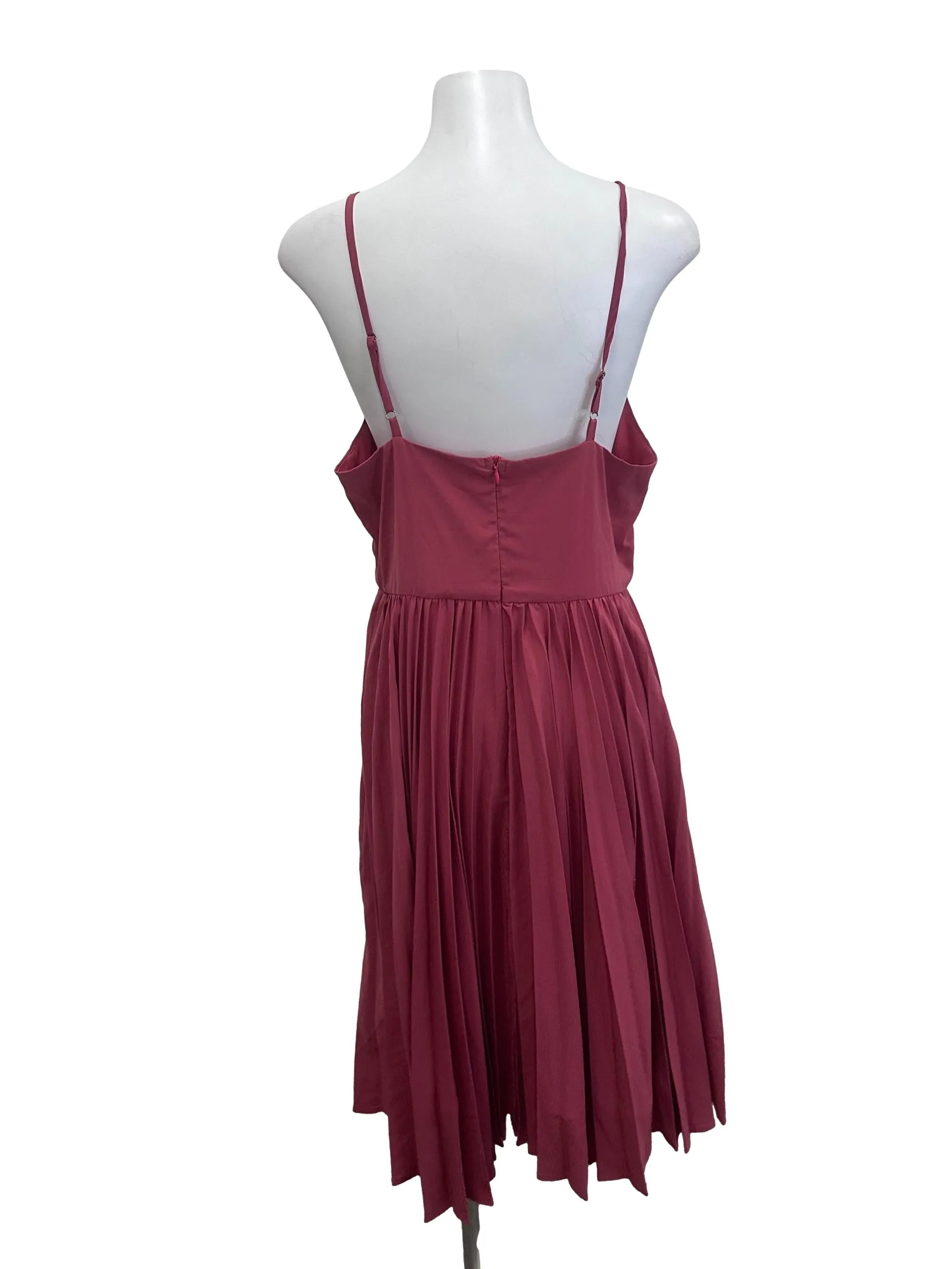 Strawberry Pink Pleated Dress