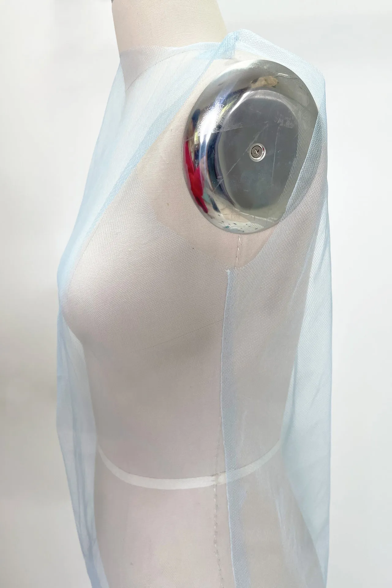 Stretch Silk Tulle Tunic Cloud Top