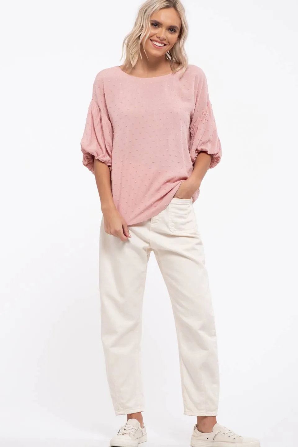 Sweet Pea Swiss Dot Top