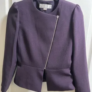 Tahari Purple Blazer with Asymmetrical Design