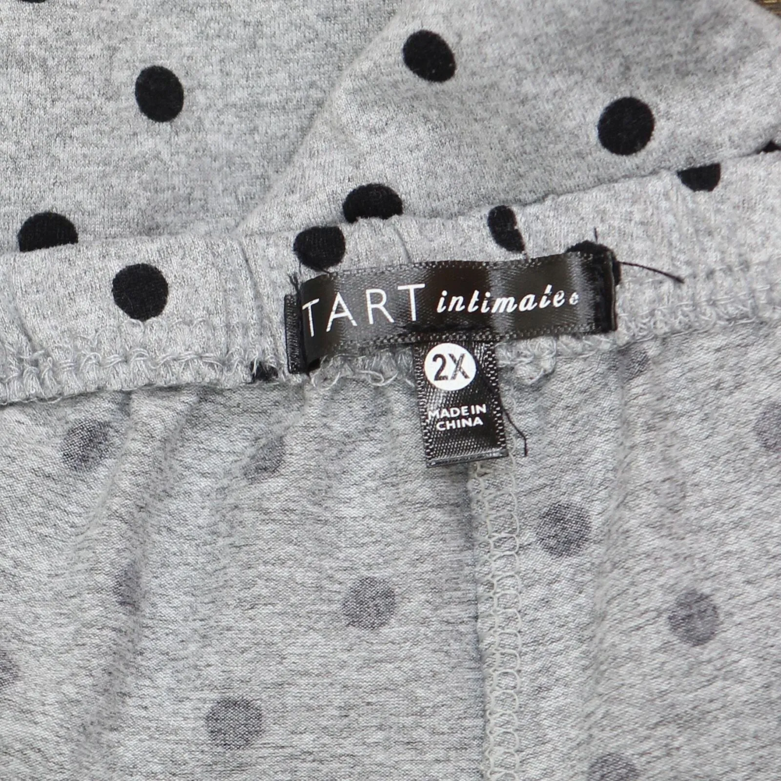 Tart Womens Plus Size Knit Pajama Pants 1670597412a549 Gray / Black Polka Dot 2X
