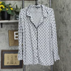 Tart Womens Plus Size Polka Dot Pajama Shirt Top 166ffe31169cc4 Gray / Black 2X