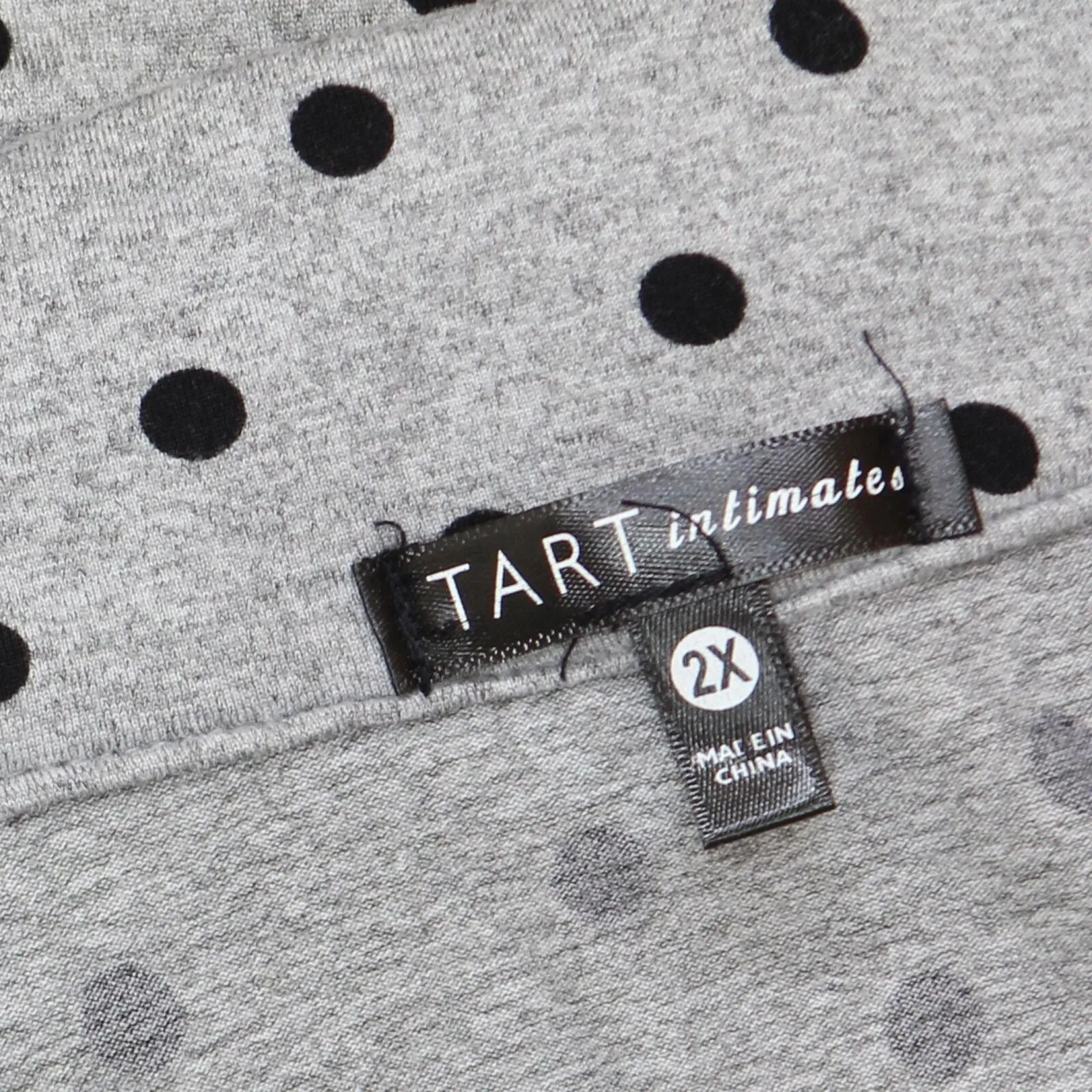 Tart Womens Plus Size Polka Dot Pajama Shirt Top 166ffe31169cc4 Gray / Black 2X