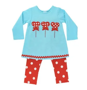 The Bailey Boys- Be Mine- Girls Tunic Pant Set