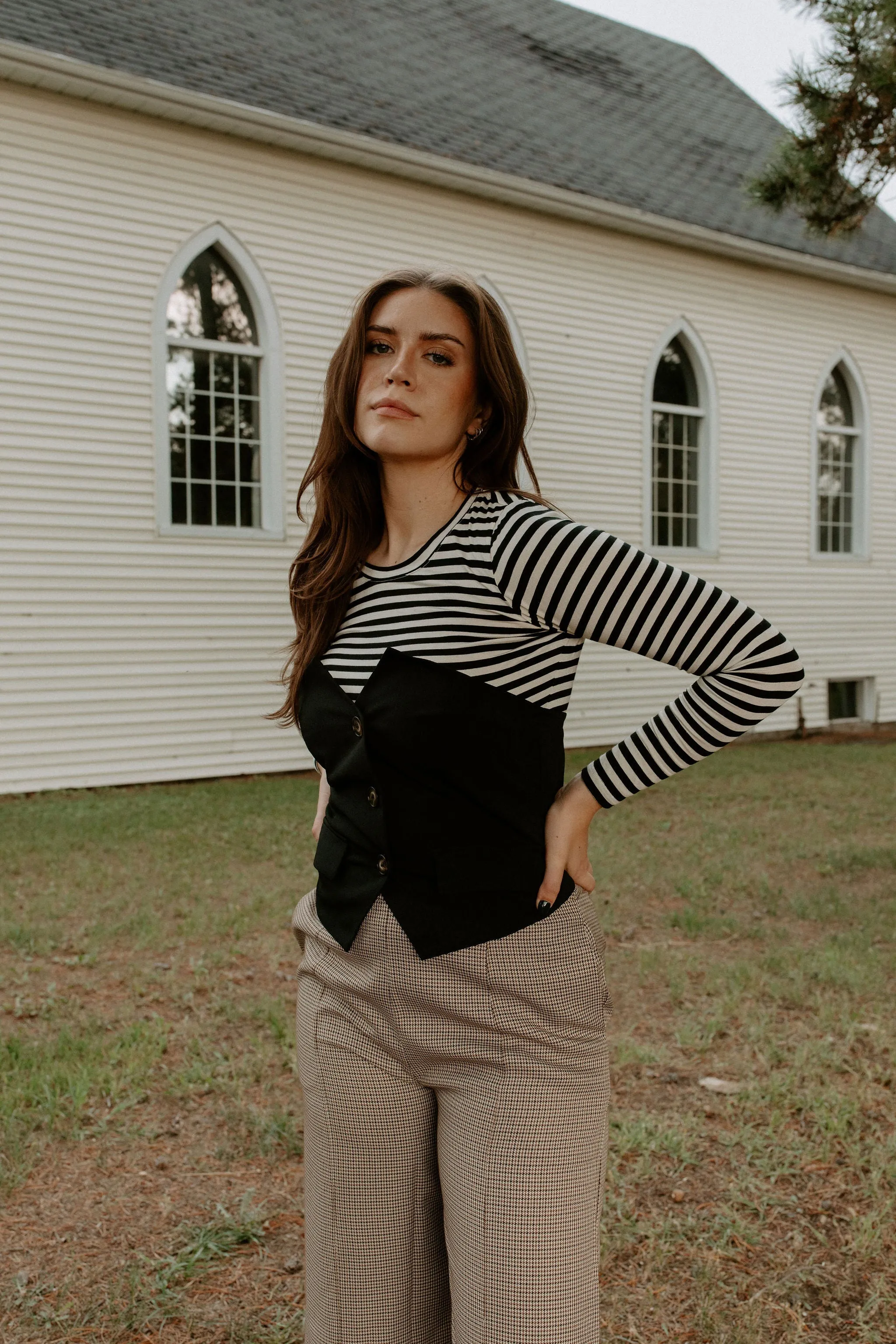 The Kate Strapless Blazer Vest - Black