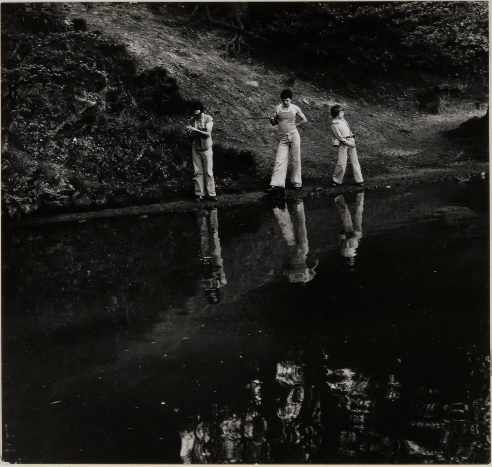 Three Boys Fishing at the Canal