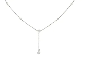 Tiffany & Co. Elsa Peretti 1.00 CTW Diamond Platinum Diamonds By The Yard Lariat Necklace