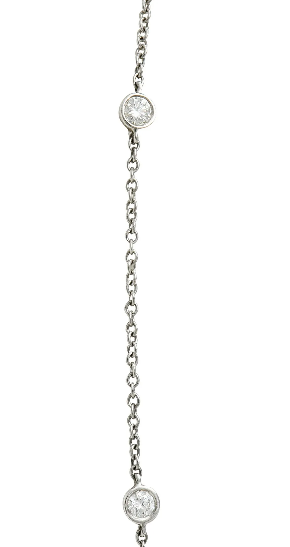 Tiffany & Co. Elsa Peretti 1.00 CTW Diamond Platinum Diamonds By The Yard Lariat Necklace