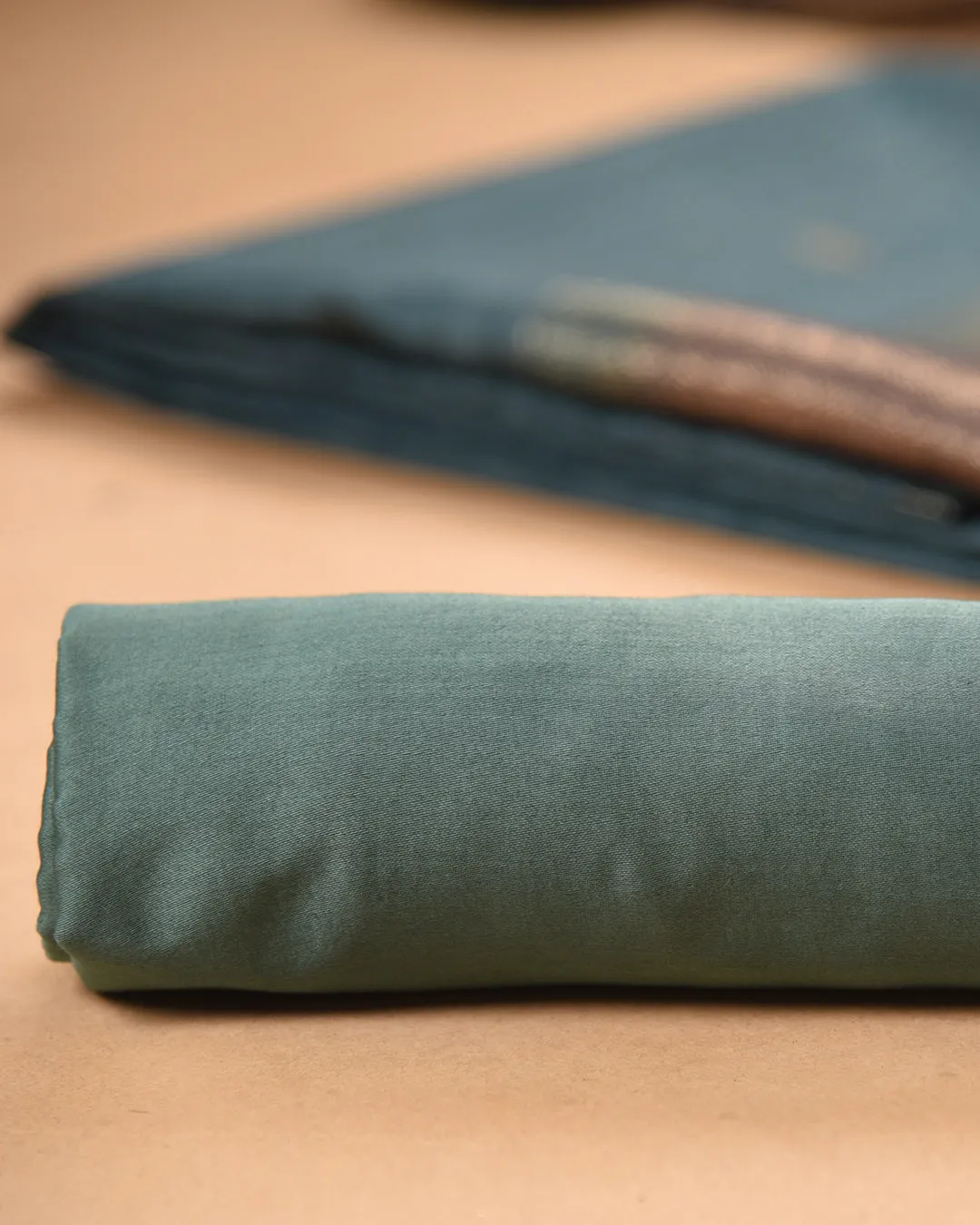Turquoise With Gray Chanderi Silk Blend Woven Unstitched Suit Fabric Set With Chanderi Silk Blend Dupatta