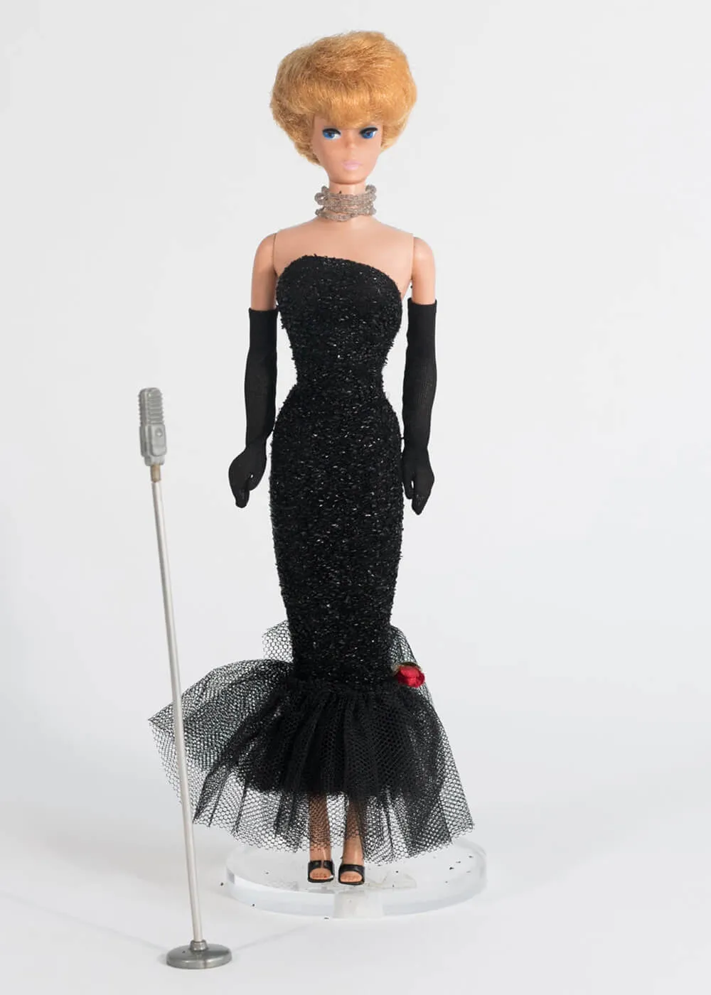 Unique Vintage x Barbie Solo In The Spotlight Strapless Wiggle Dress Black