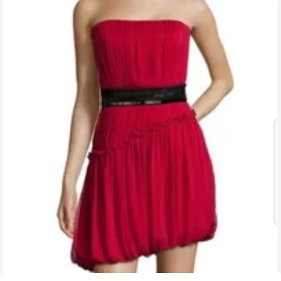 Vera Wang Lavender Label Red Silk Dress Sz 4 NWT
