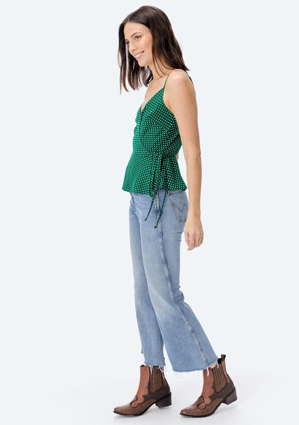 Vida Polka Dot Wrap Cami