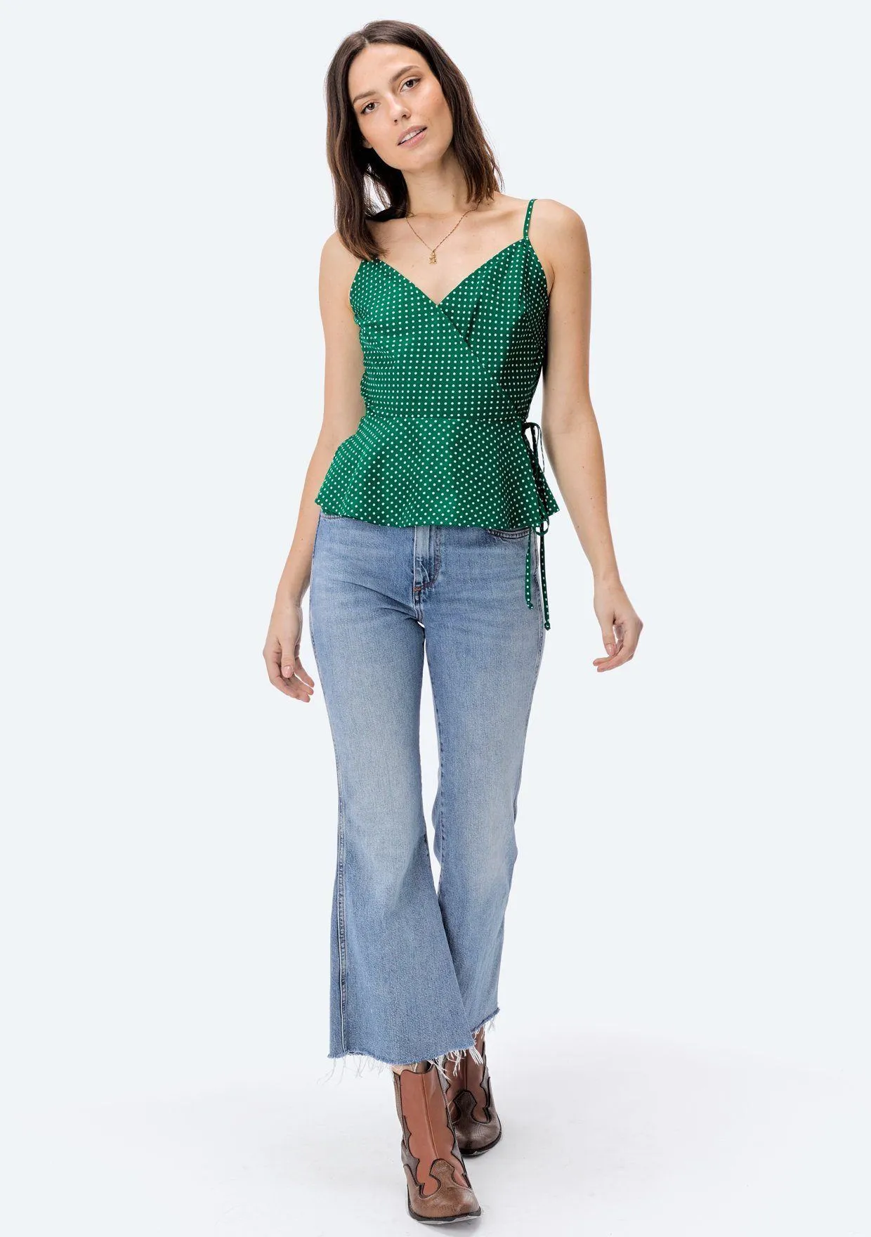 Vida Polka Dot Wrap Cami