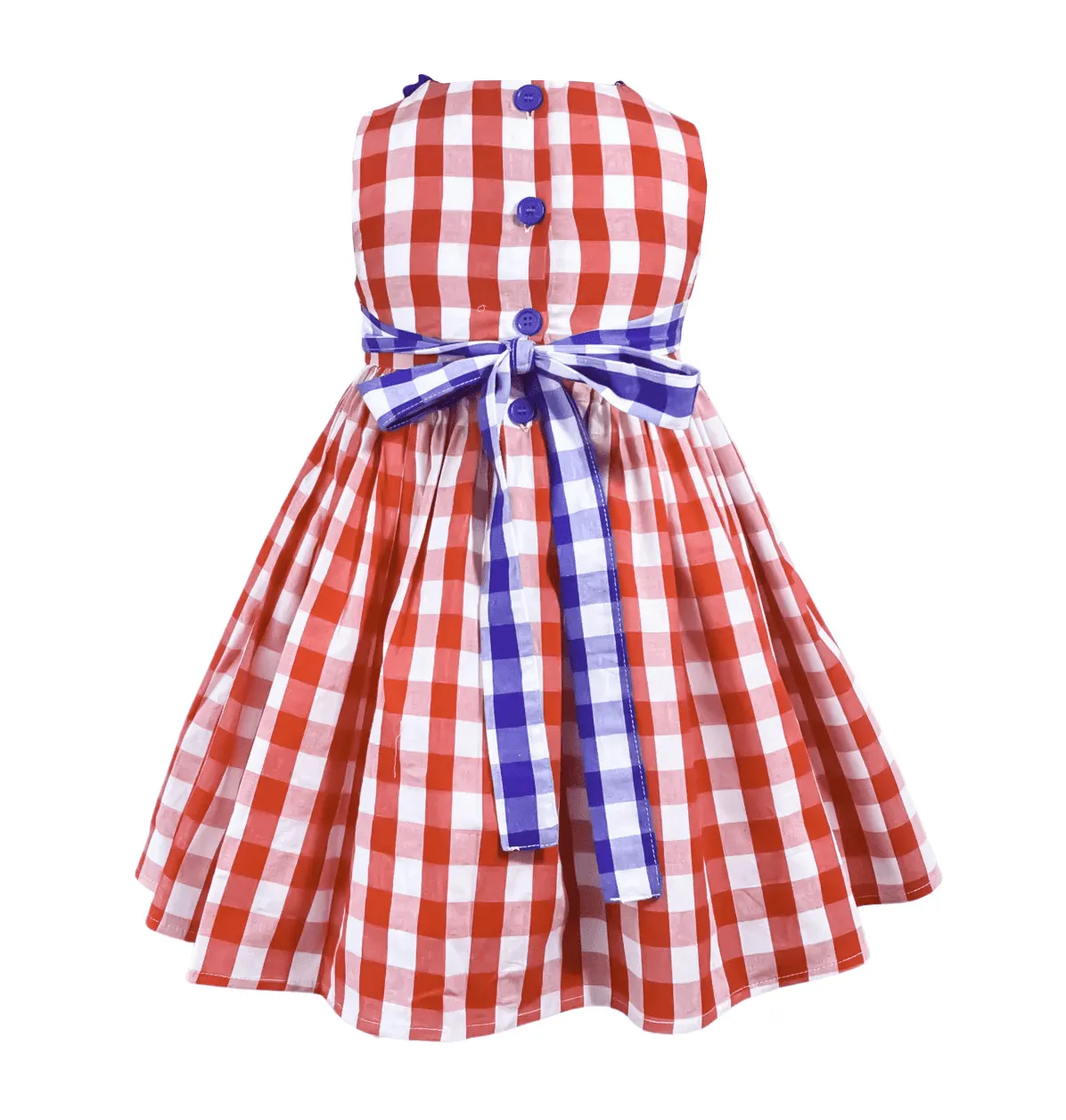 Vintage Alabama Red Gingham Dress w/ Hair Bow