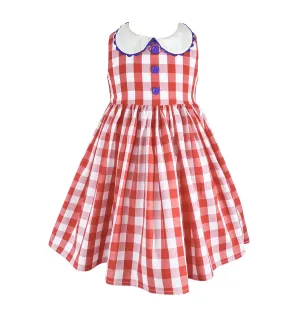 Vintage Alabama Red Gingham Dress w/ Hair Bow
