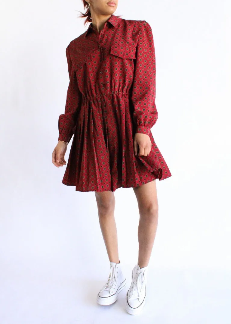 Vintage Print Dress D0542