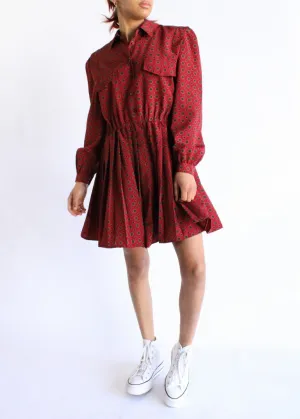 Vintage Print Dress D0542