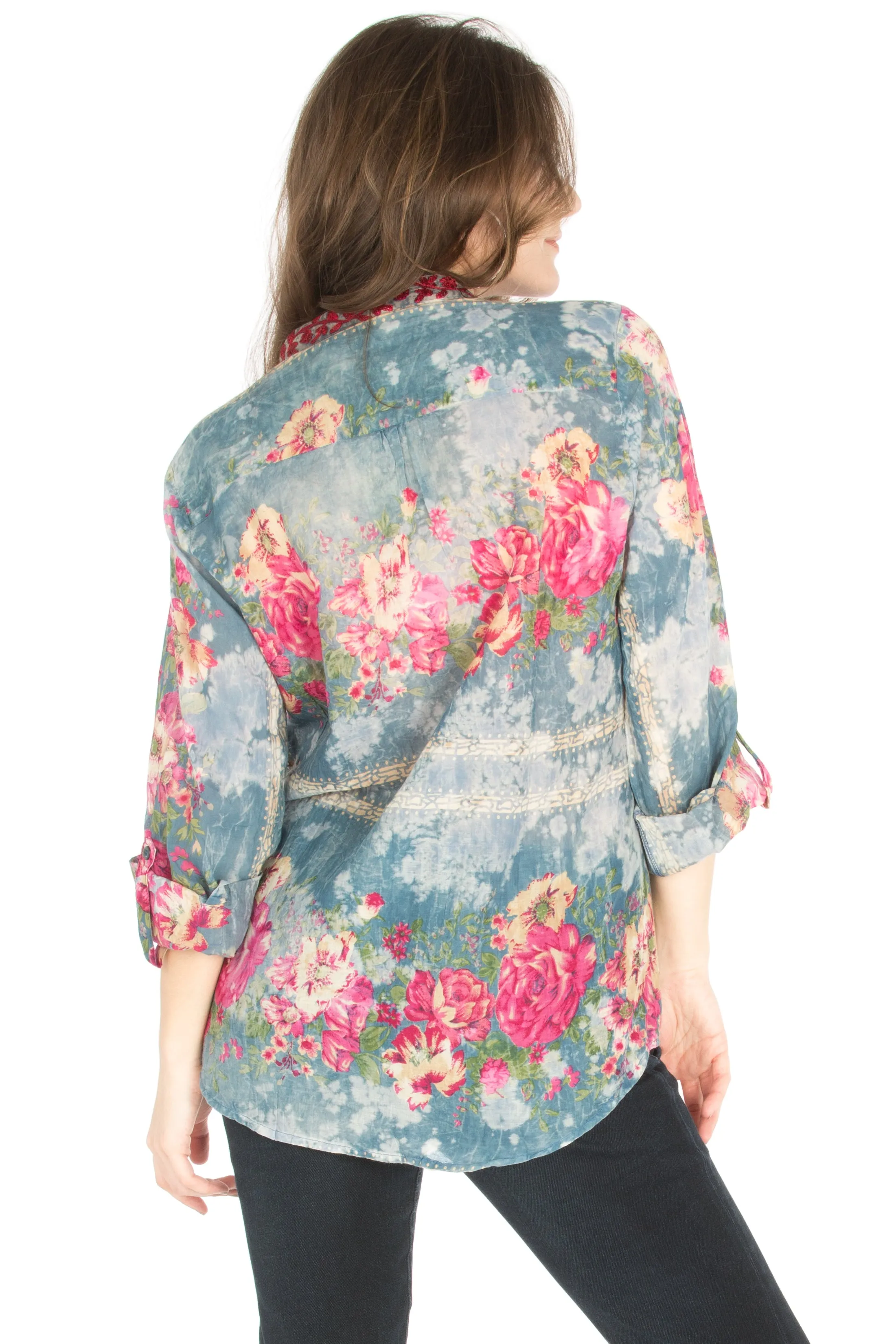 Vintage Tunic with Floral Embroidery