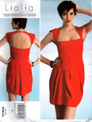 Vogue American Designer 1304 LIALIA Womens Evening Dress with Boned Bodice & Cutout Back Out Of Print Sewing Pattern Size 12 - 20 UNCUT Factory Folded