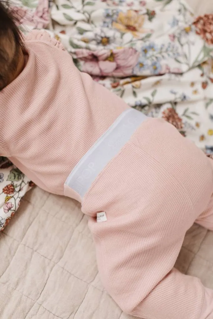 Waffle Baby Pants - Rose Smoke