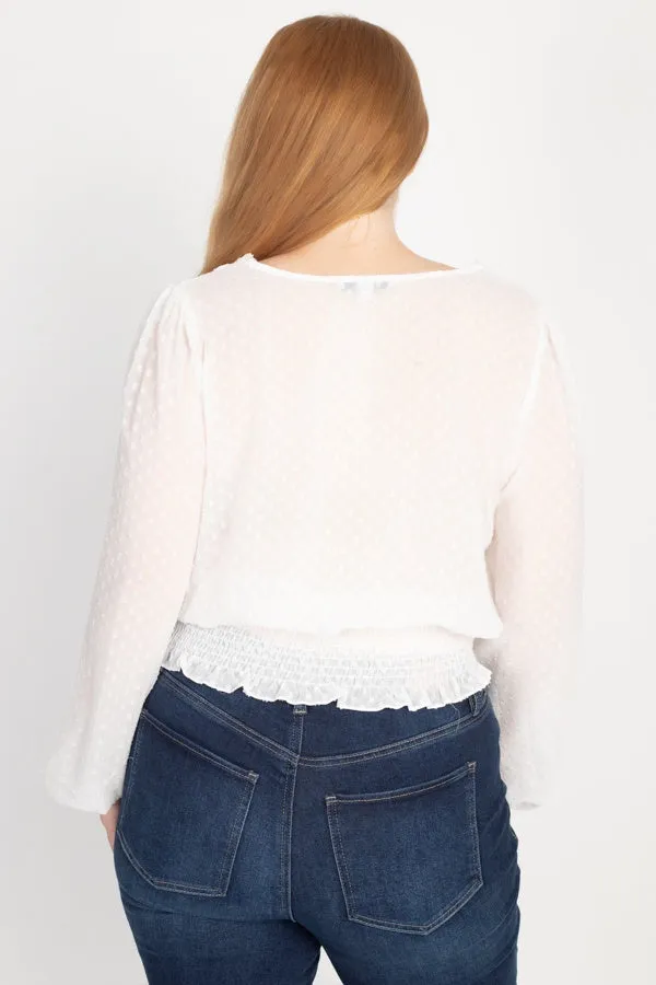 Waist Smoking V Neck Blouse