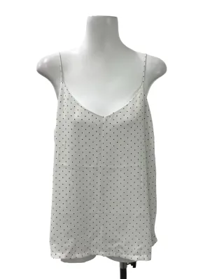 White Polka Dot V Neck Top TCL