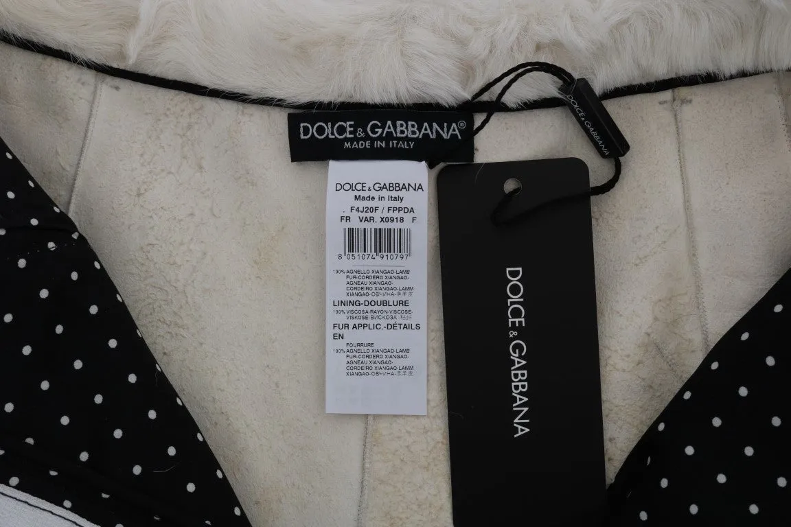 White Xiangao Lamb Fur Cropped Pants