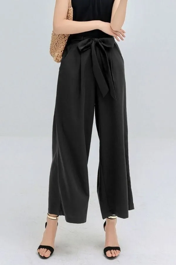 Wide Leg Front Tie Pants