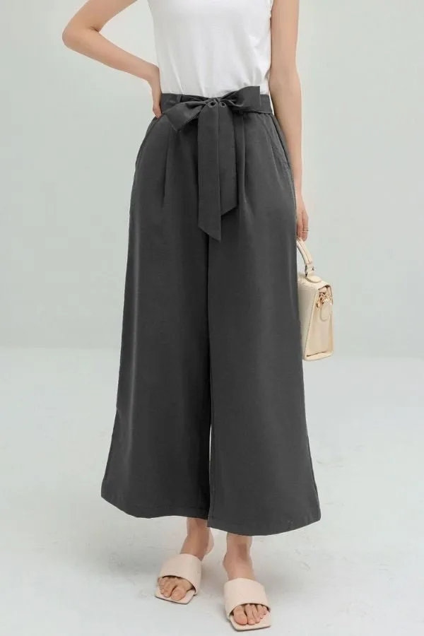Wide Leg Front Tie Pants