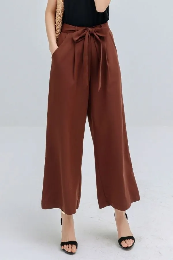 Wide Leg Front Tie Pants