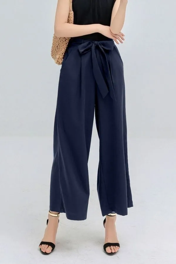Wide Leg Front Tie Pants