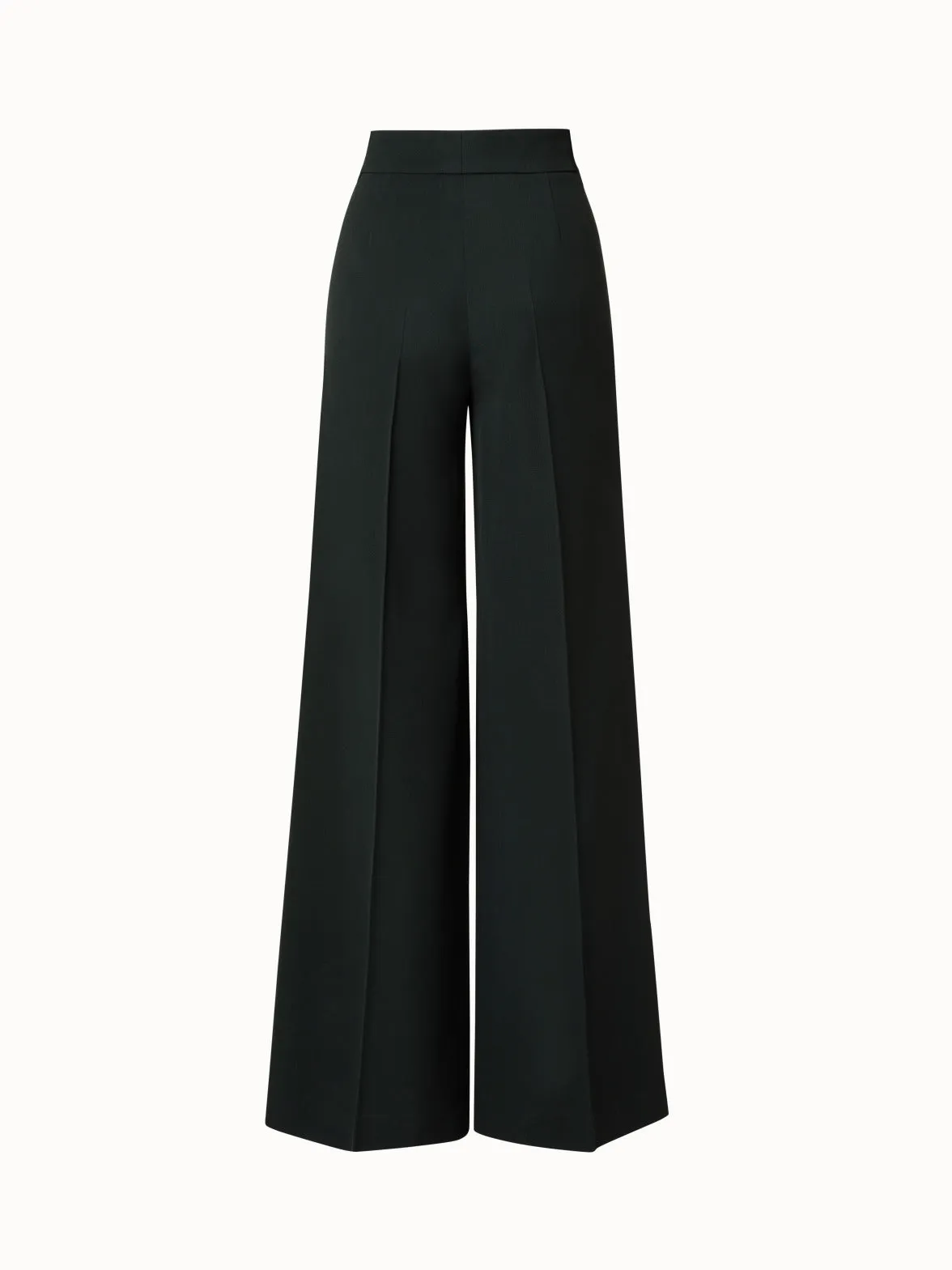 Wide Pleated Wool Gabardine Pants