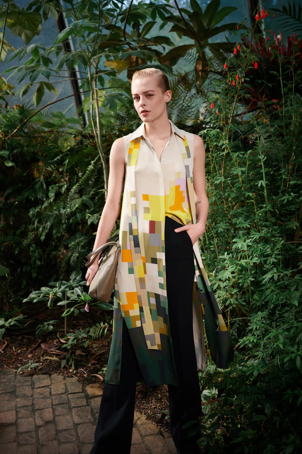 Wide Pleated Wool Gabardine Pants