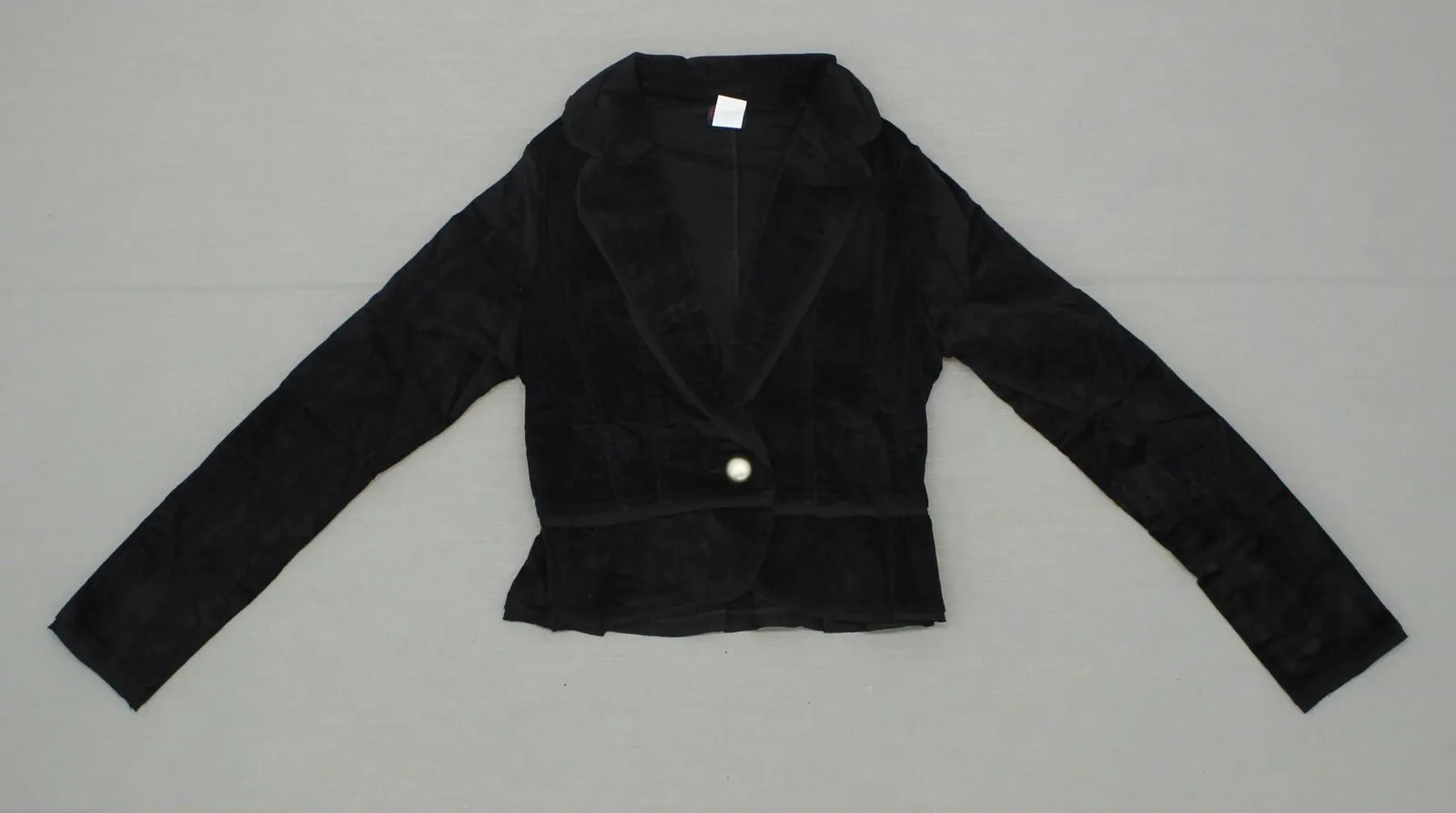 Wina Coat Women's Chiffon Trimmed Corduroy Fitted Blazer Black Small
