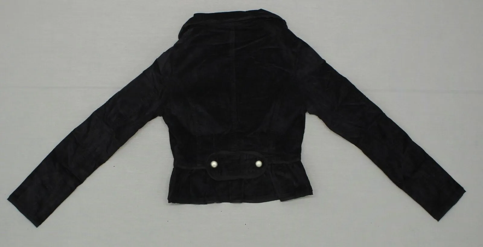 Wina Coat Women's Chiffon Trimmed Corduroy Fitted Blazer Black Small